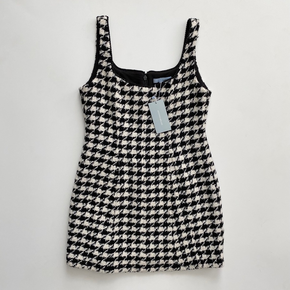 Antonio Melani Macy Wool Blend Houndstooth Sleeveless Mini Sheath Dress Nwt